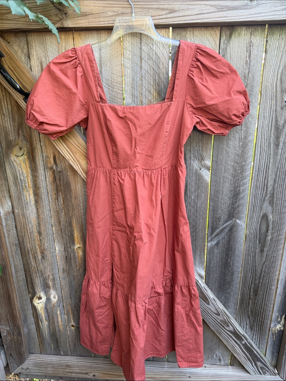 ASTR Poplin Puff Sleeve Tiered Dress